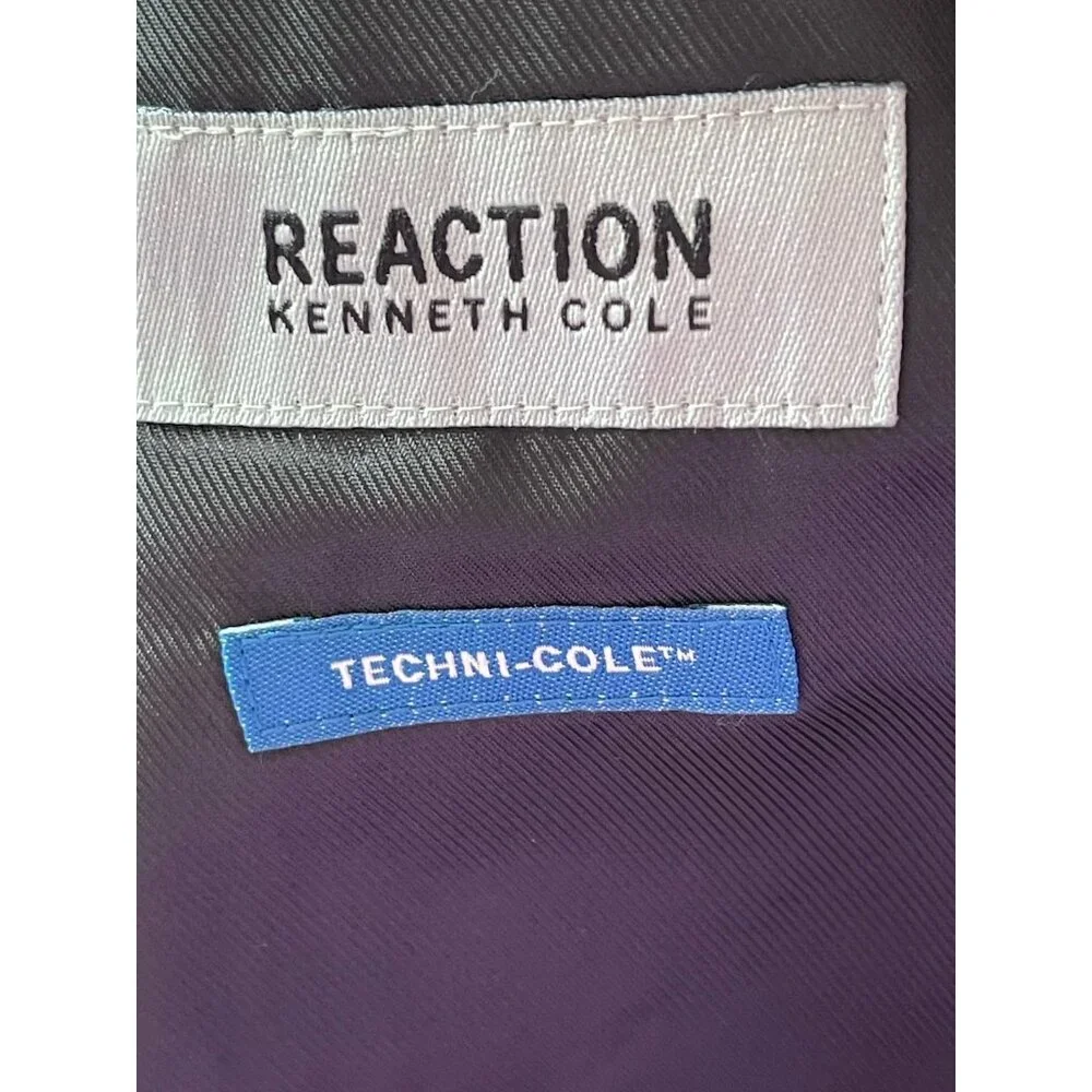 Reaction Kenneth Cole Blazer Jacket‎ Coat Mens Size 43 Long Black Techni Cole